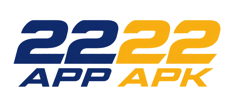 2222 app apk logo on dark minimal homepage